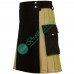 Latest Style Khaki Modern kilt with Black Apron